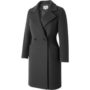 Vintage Steilmann Charcoal Grey Wool Blend Double Breasted Coat West‎ Germany 12